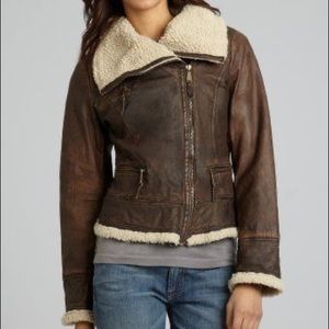 Michael Kors leather and Sherpa jacket